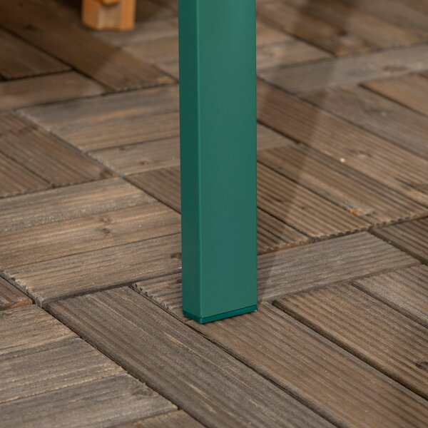 Outsunny Panca da giardino panca esterna giardino in acciaio con schienale a motivo floreale per 2 persone 127 x 63 x 83 cm verde scuro