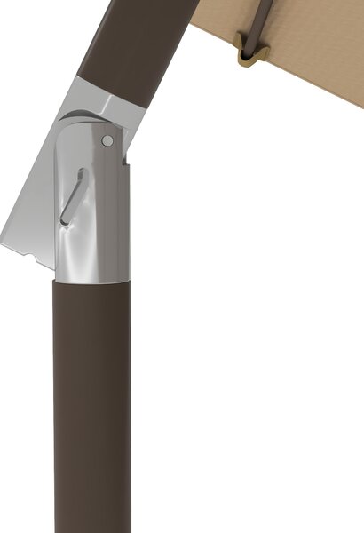 Outsunny Ombrellone da giardino Ø 2,63 m in metallo Rotondo Poliestere 180g/m² manovella inclinabile beige