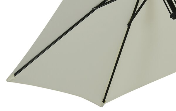 Outsunny Parasol da giardino inclinabile a spinta manuale con ventilazione in metallo poliestere ad alta densità 180g/m² gris clair