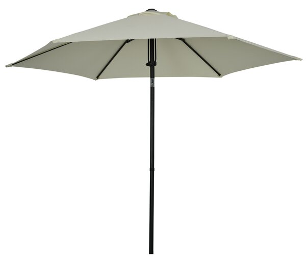 Outsunny Parasol da giardino inclinabile a spinta manuale con ventilazione in metallo poliestere ad alta densità 180g/m² gris clair