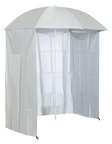 Outsunny Ombrellone da spiaggia Ø 2,2 m x 2,2 m protezione UV borsa trasporto, picchetti e pesi inclusi crema