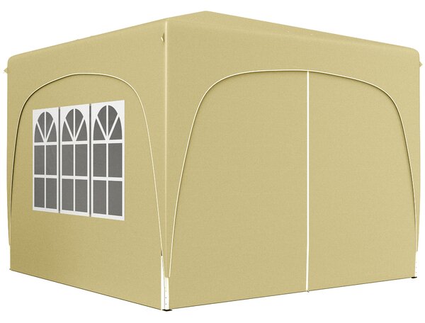 Outsunny Gazebo Gazebo Tenda da ricevimento Pieghevole 3 x 3 x 2,73 m con finestre + Sacca per il trasporto Sabbia