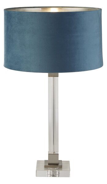 Lampada Da Scrivania Scarborough Cristallo Velluto Verde Acqua 1 Luce E27