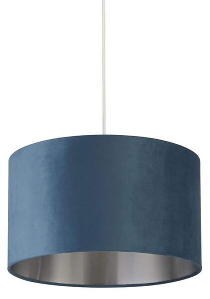 Sospensione Contemporanea Tamburo Tessuto Verde Argento 1 Luce D38Cm