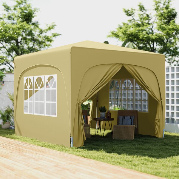 Outsunny Gazebo Gazebo Tenda da ricevimento Pieghevole 3 x 3 x 2,73 m con finestre + Sacca per il trasporto Sabbia