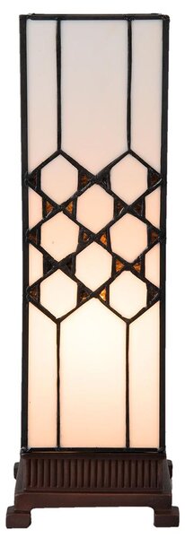 Lampada da tavolo Tiffany Clayre & Eef 12x12x36 cm Vetro bianco