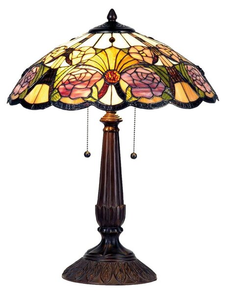 Lampada da tavolo Tiffany Clayre & Eef Ø 44x57 cm fiori in vetro giallo verde