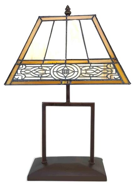 Clayre & Eef Lampada da tavolo Tiffany 28x20x44 cm Beige Brown Poliresina