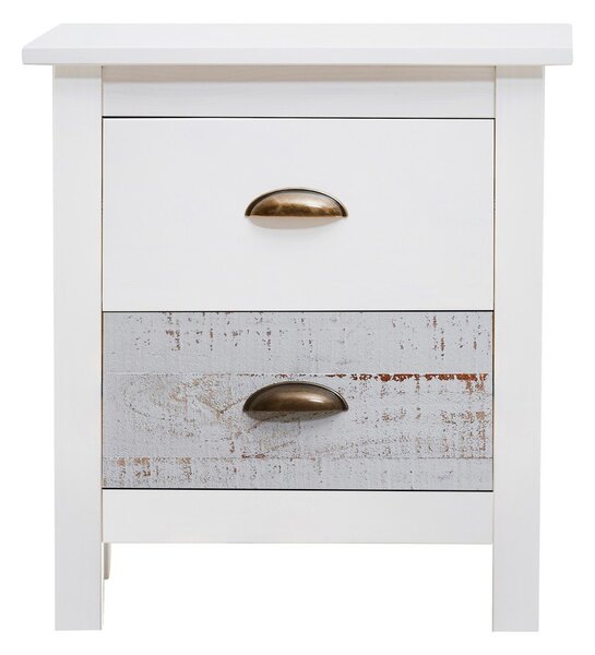 Comodino bianco e grigio , 46 x 50 cm Romantica - Marckeric