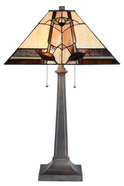 Clayre & Eef Lampada da tavolo Tiffany 80 cm Vetro beige