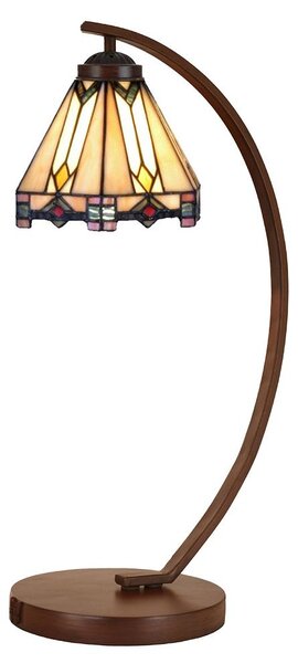 Clayre & Eef Lampada da tavolo Tiffany Ø 20x57 cm Vetro beige