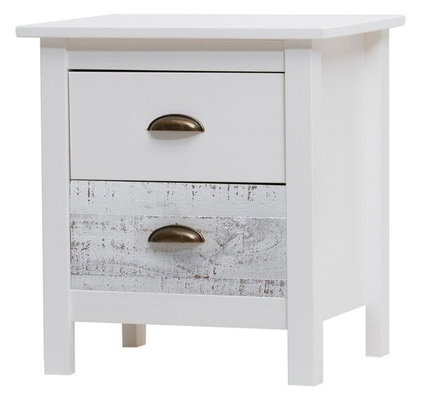 Comodino bianco e grigio , 46 x 50 cm Romantica - Marckeric