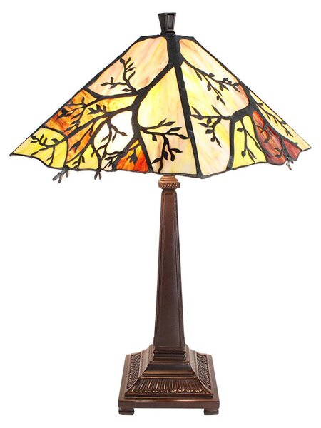 Clayre & Eef Lampada da tavolo Tiffany 36x36x57 cm Vetro beige marrone