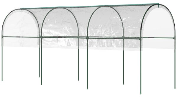 Outsunny Serra da giardino serra a pomodori 4 archi in acciaio copertura in PVC 4 x 1,23 x 1,71 m verde