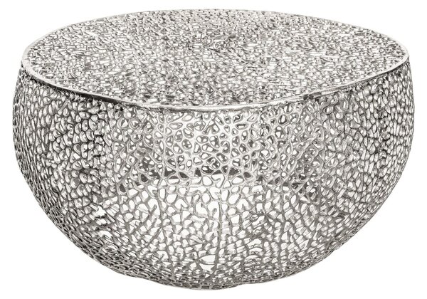 Riess-ambiente Tavolino dal design raffinato LEAF 80 cm argento Tavolino Tavolino da notte