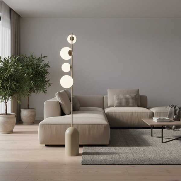 Lampada da terra Etno LP4 EMIBIG LIGHTING, Crema / Ambra, Soggiorno / Sala da pranzo, Vetro, Moderno, Lampada da terra