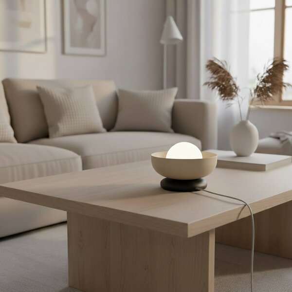 Lampada da tavolo Ozzy LN1 EMIBIG LIGHTING, Crema / Ambra, Soggiorno / Sala da pranzo, Metallo, Moderno, Lampada da tavolo
