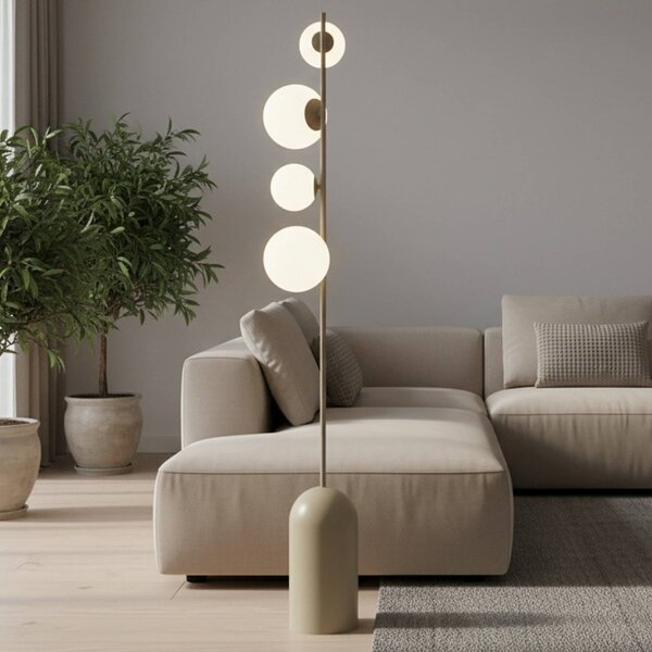 Lampada da terra Etno LP4 EMIBIG LIGHTING, Crema / Ambra, Soggiorno / Sala da pranzo, Vetro, Moderno, Lampada da terra
