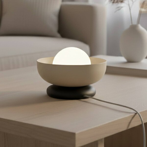 Lampada da tavolo Ozzy LN1 EMIBIG LIGHTING, Crema / Ambra, Soggiorno / Sala da pranzo, Metallo, Moderno, Lampada da tavolo
