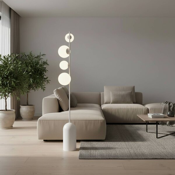 Lampada da terra Etno LP4 EMIBIG LIGHTING, Bianco / Opale, Soggiorno / Sala da pranzo, Vetro, Moderno, Lampada da terra