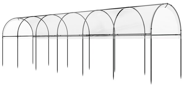 Outsunny Serra da giardino a pomodori 7 archi in acciaio, copertura traslucida in plastica, 6 x 1,23 x 1,71 m, verde | Aosom Italy