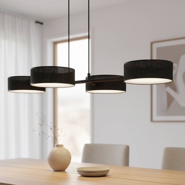 Lampada a sospensione Drumz 4 EMIBIG LIGHTING, dimmerabile, Nero, Soggiorno / Sala da pranzo, Metallo, Moderno, Lampada a sospensione