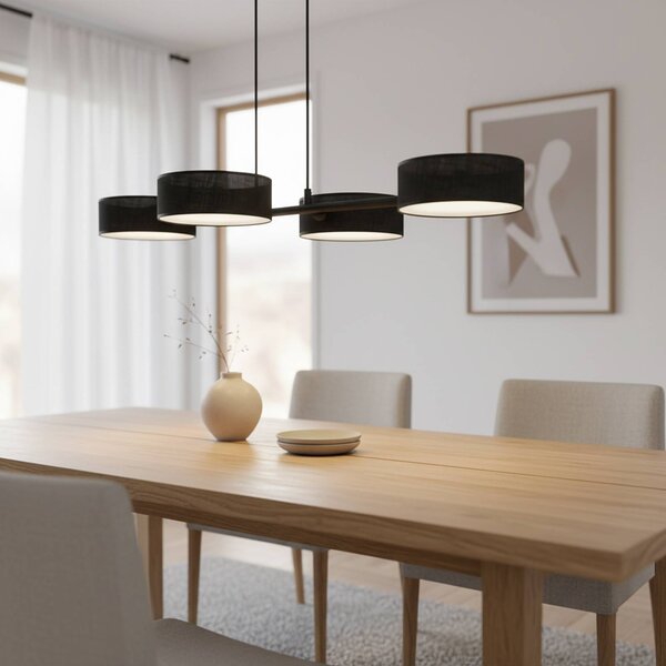 Lampada a sospensione Drumz 4 EMIBIG LIGHTING, dimmerabile, Nero, Soggiorno / Sala da pranzo, Metallo, Moderno, Lampada a sospensione