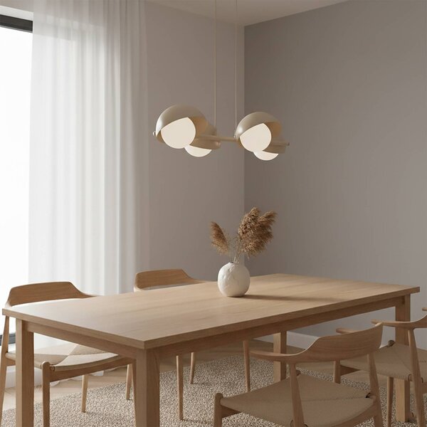 Lampada a sospensione in vetro Boom 4 EMIBIG LIGHTING, dimmerabile, Crema / Ambra, Soggiorno / Sala da pranzo, Vetro, Moderno, Lampada a sospensione