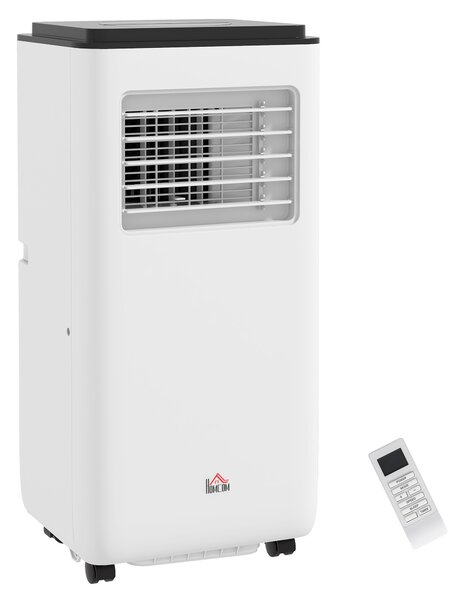 HOMCOM Climatizzatore Portatile 10000 BTU/h, Ventilatore, Deumidificatore per Stanze fino a 22 m² con Telecomando e Timer, Bianco | Aosom Italy