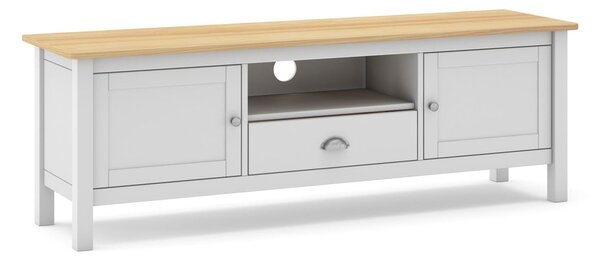 Tavolo TV in pino bianco/naturale 158x53 cm Misti - Marckeric