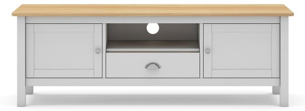 Tavolo TV in pino bianco/naturale 158x53 cm Misti - Marckeric