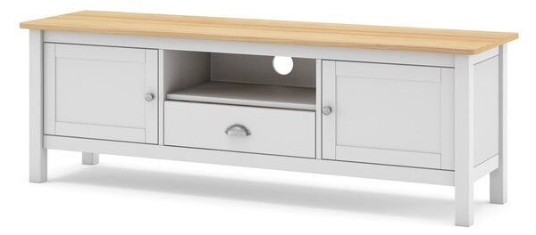 Tavolo TV in pino bianco/naturale 158x53 cm Misti - Marckeric