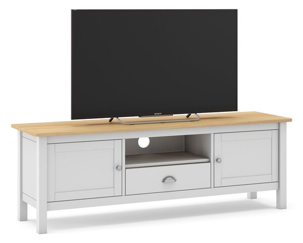 Tavolo TV in pino bianco/naturale 158x53 cm Misti - Marckeric