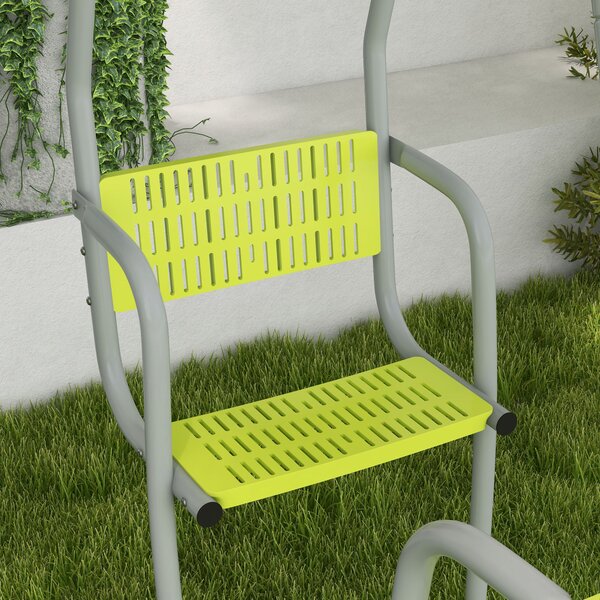 Outsunny 3 in 1 altalena portico per bambini con 2 posti affiancati e 1 seggiolino altalena carico max. 225 kg verde