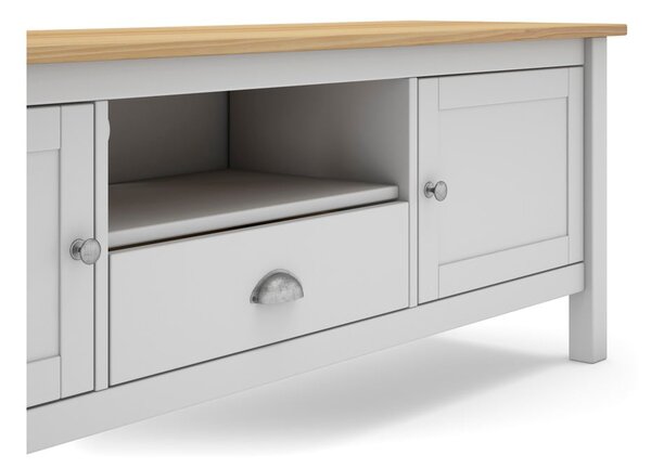 Tavolo TV in pino bianco/naturale 158x53 cm Misti - Marckeric