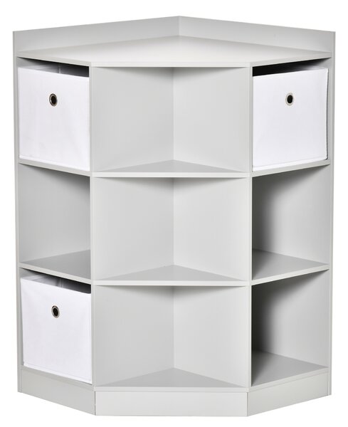 HOMCOM Scaffale per Bambini a 3 Cassetti in Tessuto non Tessuto e MDF, Grigio | Aosom Italy