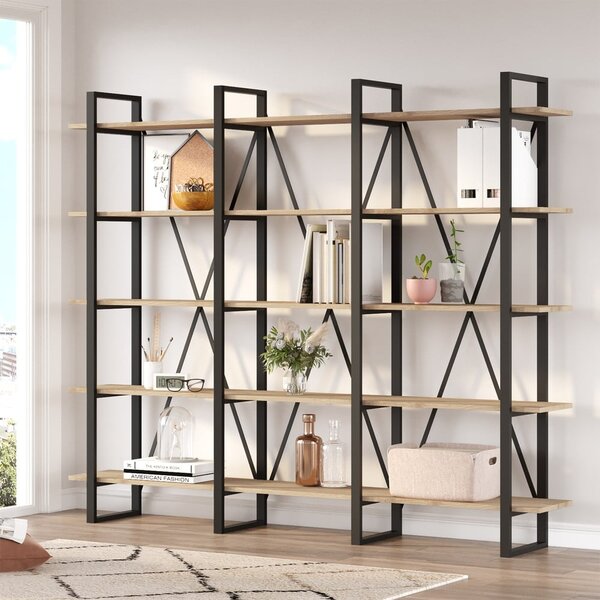 Scaffale in rovere nero/naturale 218x180 cm Aviva - Marckeric