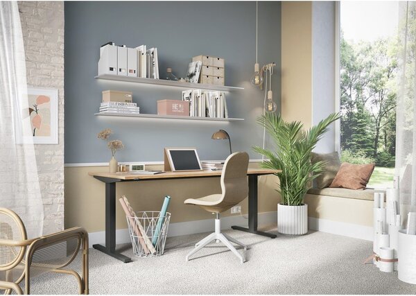 Tavolo da lavoro ad altezza regolabile elettricamente con piano in rovere 80x180 cm Lissabon - Germania
