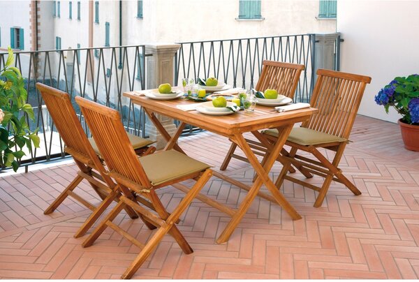 Giardino greenwood tavolo lipari rettangolare 120x70 cm pieghevole colore Marrone