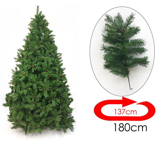 Emporio Grassi Albero di Natale Duthchess Spruce-C 180 cm Ø 137 colore Verde