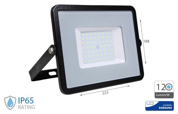 Faro Led Flood Slim Alta Luminosita 120lm/W 50W 6000lm Neutro 4000K