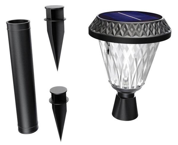 Lampada Solare da Giardino a Picchetto IP65 200 lumen, con Telecomando Colore Bianco Naturale 4.000K