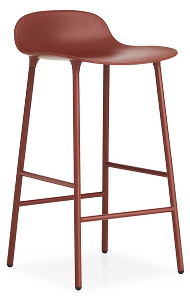 Normann Copenhagen Sgabello da bar Form h 87 cm con seduta il polipropilene  e gambe in acciaio verniciato cod. 5389