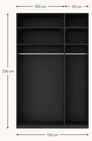 Armadio componibile ad ante a battente Simone, larg. 150 cm, diverse varianti