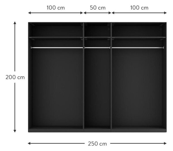 Armadio componibile ad ante girevoli Simone, larg. 250 cm, diverse varianti