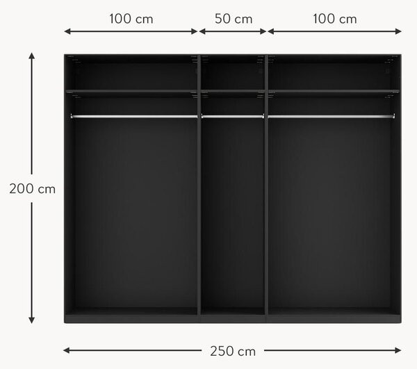 Armadio componibile ad ante girevoli Simone, larg. 250 cm, diverse varianti