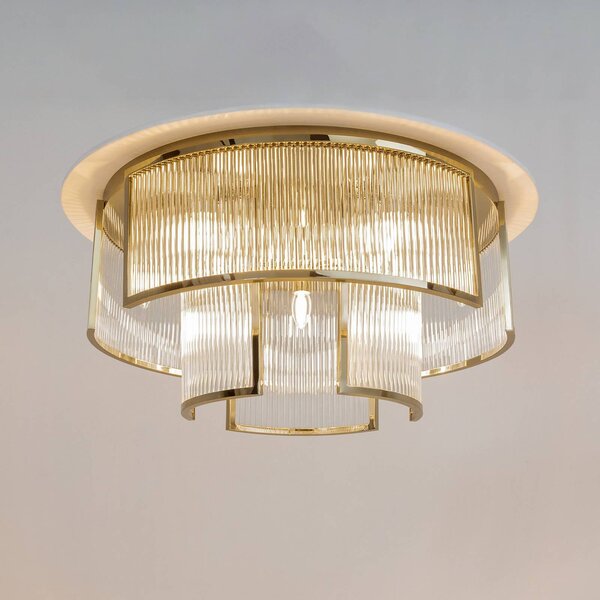 Maytoni Plafoniera di design Frame, dimmerabile, Ottone / Oro, Soggiorno / Sala da pranzo, Vetro, Design, Plafoniera