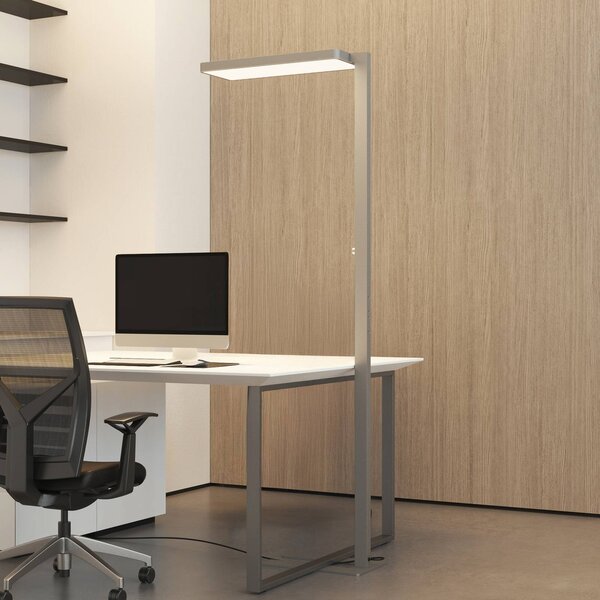 Arcchio Piantana LED Timon, 54W, argento, altezza 195 cm Timon Arcchio, dimmerabile, Alluminio / Grigio / Zincato, Studio / Ufficio, Alluminio, Moderno