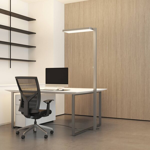Arcchio Piantana LED Timon, 54W, argento, altezza 195 cm Timon Arcchio, dimmerabile, Alluminio / Grigio / Zincato, Studio / Ufficio, Alluminio, Moderno