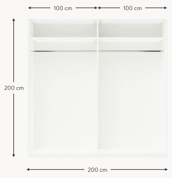 Armadio componibile con ante battenti Charlotte, Larg. 200 cm, in diverse varianti